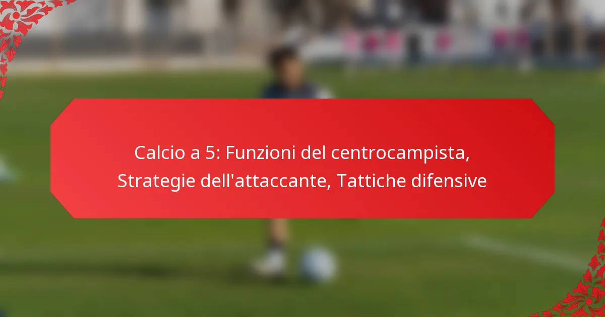Calcio a 5: Funzioni del centrocampista, Strategie dell’attaccante, Tattiche difensive