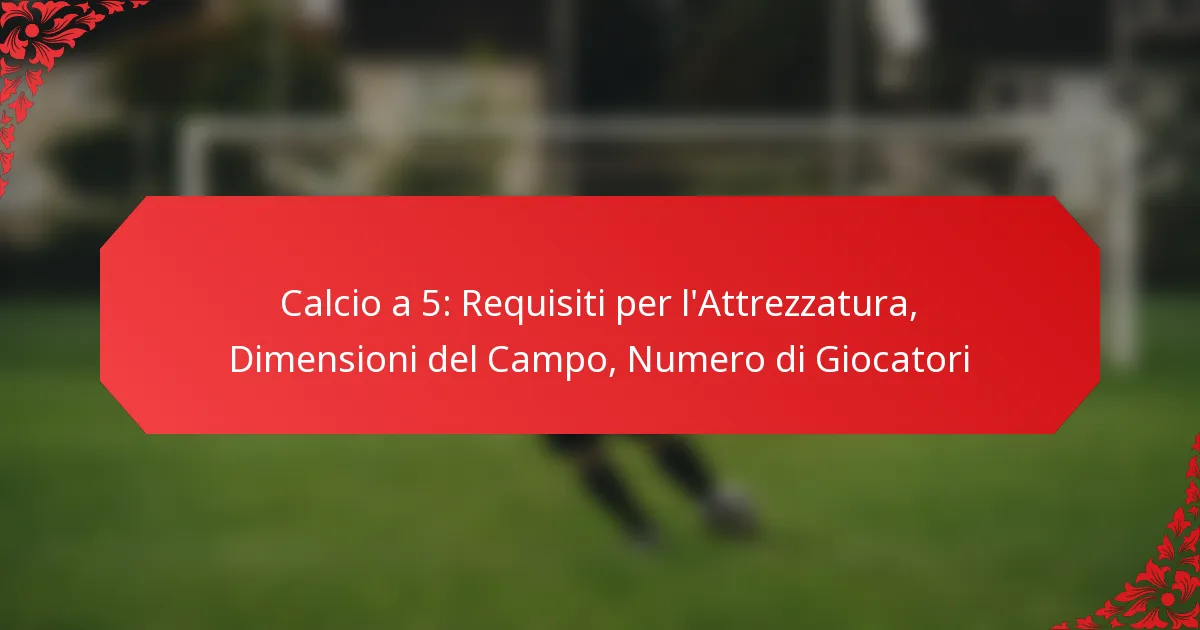 Calcio a 5: Requisiti per l’Attrezzatura, Dimensioni del Campo, Numero di Giocatori